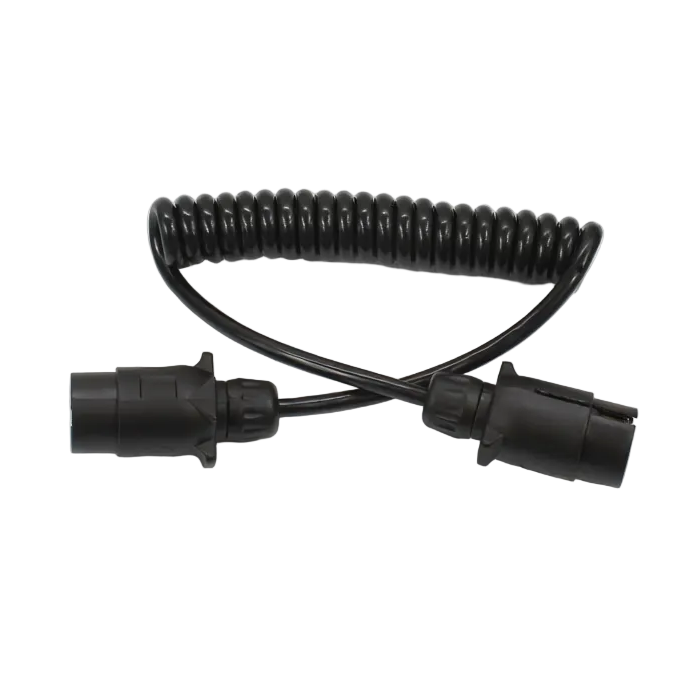 Maypole MP588 1.5m 2×7 Pin Plugs & 7 Core Curly Connecting Lead