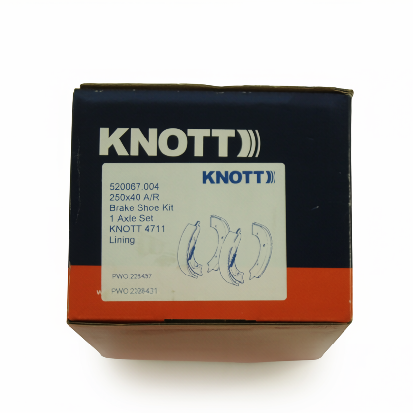 Genuine KNOTT 520067 1 x Axle set 250x40mm A/R Trailer Brake Shoes & Springs